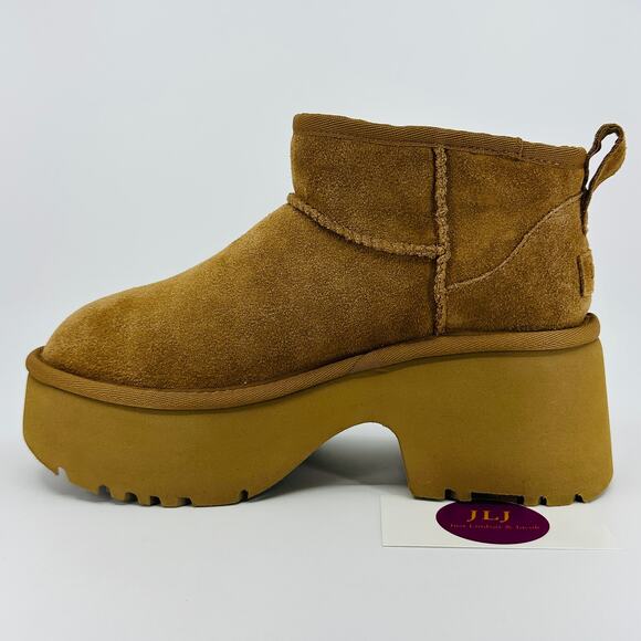 UGG Womens Classic Ultra Mini New Heights Chestnut Platform Boots 1158311 Size 7 - Picture 8 of 12